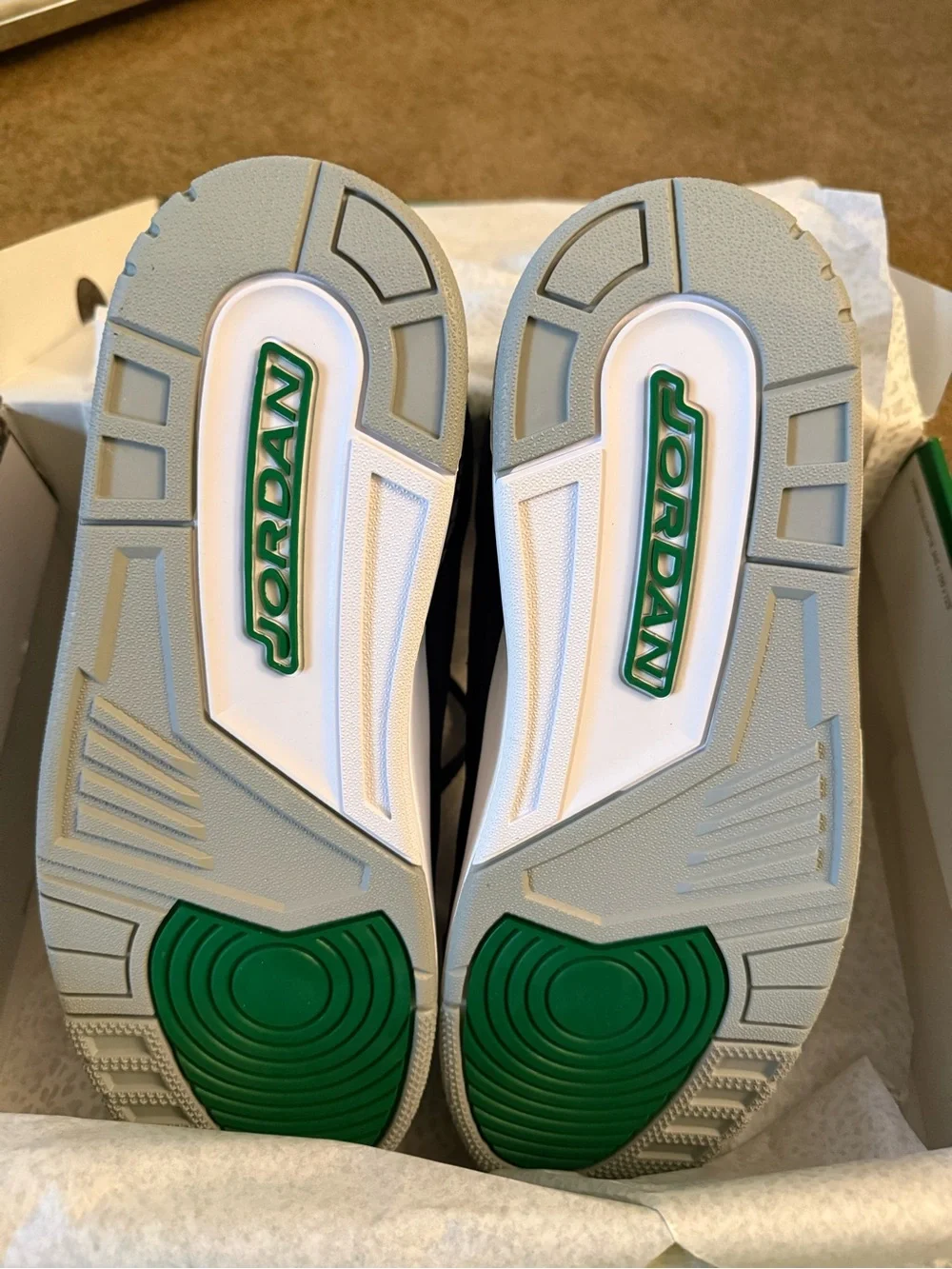 Jordan• 3 Retro in Black, Pine Green, Silver, White